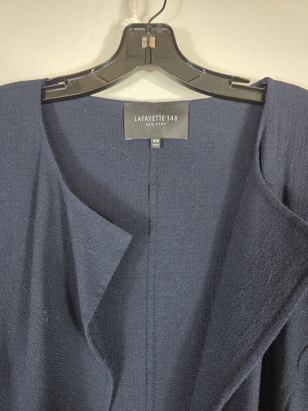 Lafayette 148 New York Navy Open- Flap Front Wool Coat - Picture 7 of 10